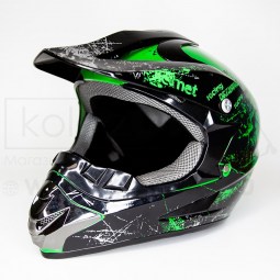 Мотоциклетный шлем для езды по бездорожью Размер M зеленый